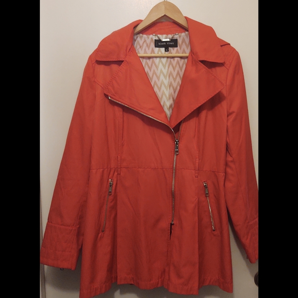 Black Rivet Long Trench Coat Gem